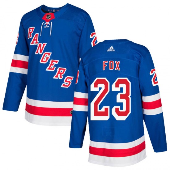 Men Adult Authentic New York Rangers #23 Adam Fox Royal Blue Home Adidas NHL Jersey->new york rangers->NHL Jersey
